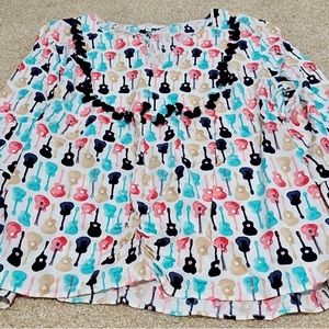 Crown & Ivy guitar print top